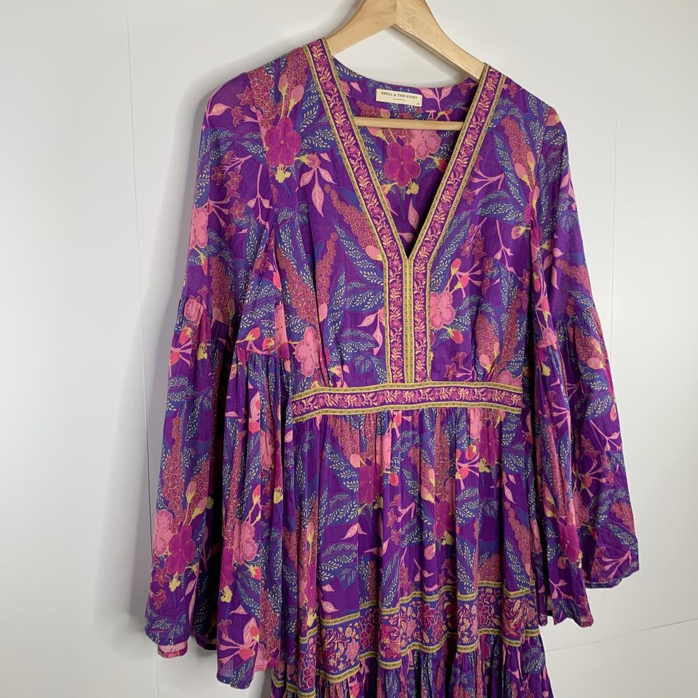 Spell & the Gypsy Collective Bianca Boho Maxi Lavender Wisteria Dress - Picture 8 of 15